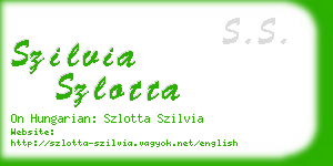 szilvia szlotta business card